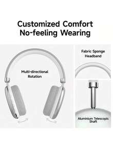 Wireless Microphone Headphones – Versatile For Gaming, Sports, Running & Travel | Stereo Sound, Perfect Christmas Gift - 銀色 - 查看 2