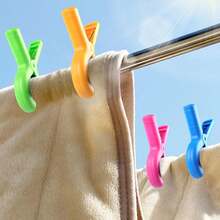 4/10pcs Large Beach Towel Clips, Suitable For Beach/Pool/Cruise Chair, Heavy Duty Cloth Clips, Windproof, Home Laundry Drying Clips - Multicolor - View 6