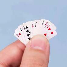 Creative And Novel Mini Poker Party Game Set, Suitable For Multiple Players - Fun Card Games And Birthday Celebration Supplies, Perfect For Christmas And New Year. Miniature Poker Game Cards, Dollhouse Mini, Mini Cards 1/12 Playing Cards. - Nhiều màu - Xem 7