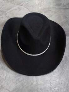 Mizu Women's Black Country Hat With Silver Glitter Rhinestone Band - màu đen - Xem 2