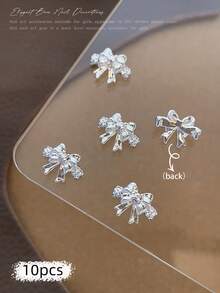 10/100/500pcs 3D Silver Bow Heart Nail Art Decorations, Korean Style Metal Bow, Star, Moon Nail Jewelry, Y2K Punk Nail Gems, DIY For Acrylic Nail Stickers, Phone Cases, Shoes, Clothes, Bags Nails Nail Supplies Nail Charms - Multicolor - View 51
