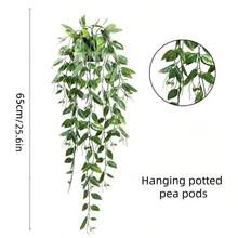1 件人造吊兰，仿真花/盆栽，仿桉树藤蔓，曼陀罗藤蔓盆栽，适合室内/室外家居置物架装饰（不含花盆）/派对小礼物 - 綠色 - 查看 6