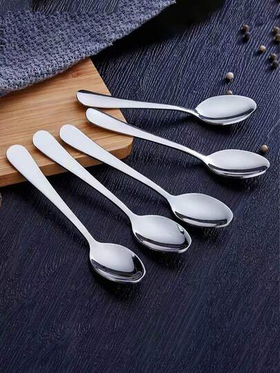 5pcs Stainless Steel Mini Measuring Spoons, Elegant Tiny Spoons For Seasoning, Coffee, Desserts, Home Use