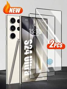 2pcs Screen Protector Compatible With Samsung Galaxy S21/S22/S23/S24 Ultra/S24 FE/S25 Ultra/S25/S24FE/S23 Ultra/PLUS/S23+/S26 Ultra/S26/S26 Plus [Supports Fingerprint Unlock] Touch Sensitive, Anti-Scratch 3D Curved Maximum Screen Coverage Protector, Accurate Fingerprint Unlock - Clear - View 19