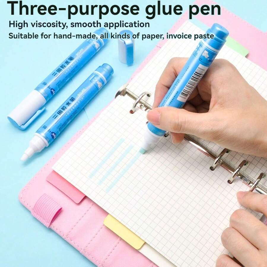 3 piezas/1 pieza Bolígrafo de pegamento multiusos, tamaño pequeño y grande, pegamento versátil para manualidades, sobres y adhesivos - Multicolor - Ver 1