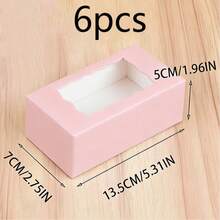 12pcs 7x4.3x1.6 Inch Pink Cookie Boxes With Clear Window, Small Cookie Boxes, Baked Goods Boxes, Wedding Dessert Display Boxes, Suitable For Pastries, Donuts, Pies, Candies, Macarons, Chocolate Truffles, Etc.