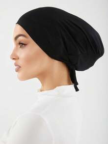 4pcs/Set Women's Solid Color Adjustable Elastic Hijab Cap, Hijab Undercap, Soft & Comfortable Modal Hijab Headscarf, Suitable For Daily Wear, Abaya, All Seasons,Holiday,Travel Essential - Multicolor - View 4