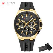 Men's Luxury Sports Quartz Chronograph Waterproof Silicone Strap Luminous Auto Date Wrist Watch - Multicolor - View 16