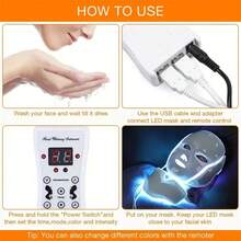 Red Light Therapy Face Mask For Facial Care, LED Facial Light Therapy, Infrared Face Mask, Suitable For Home, Work, Travel, Yoga, And As A Gift For Women - 美規A型插(110-127V) - 查看 4