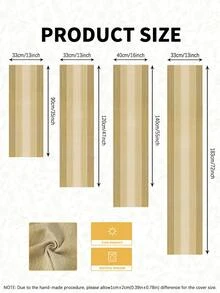 1pc Linen Look Table Runner, Solid Color Modern Linen-Like Table Mat, Washable For Kitchen, Dining Table, Party, Wedding Decor, Foyer, Home Gathering, Coffee Table - Khaki - View 3