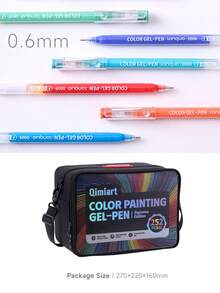 朗格252支/套细头丙烯颜料凝胶笔，234色，0.6毫米笔尖，防水丙烯马克笔，适合学生、专业艺术家，可在石头、木头、纸张、金属上进行DIY创作，返校文具礼品 - 彩色 - 查看 2