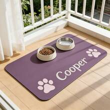 1pc Customized Silicone Pet Placemat - Personalize With Pet Name, Paw Print & Photo Design - Stylish & Comfortable For Home & Patio - For Dog/Cat Lovers - Best New Year & Valentine's Day Gift For Pet Owners