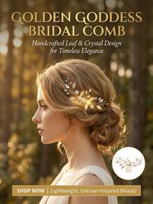 1pc Grecian Goddess Gold Leaf Hair Comb, Handmade Pearl Crystal Bridal Hair Clip, Boho Wedding Prom Party Headpiece