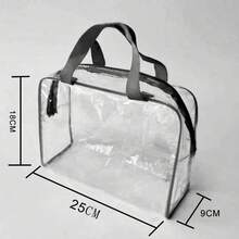 Large Transparent Makeup Bag, Toiletry Bag, Building Block Storage Bag, Waterproof Transparent Handbag, Travel Supplies, Dorm Supplies, Back To School Supplies, Holiday Supplies, Women's Toiletry Bag