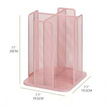 Annova - Organizador de almacenamiento de vasos de papel y tapa giratorio de 360° con 4 compartimentos Light Pink - Rosa claro - Ver 2