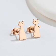 1 Pairs Shield Star Stud Earrings With A Hollowed-Out Five-Pointed Star Pattern, Suitable For Daily Wear Or To Pair With Casual And Street Style Clothing - GED497 - View 2