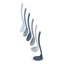 Joseph Joseph Nest 5 Compact Stacking Utensils Kitchen Tool Set With Magnetic Storage Stand Organization Dishwasher  - Black/Stainless Steel - Màu xanh lam - Xem 2