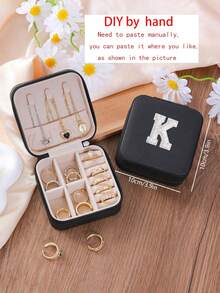 1 pieza Caja de joyería de viaje portátil con perlas, estuche de almacenamiento de joyería de cuero PU pequeño, adecuado para mujeres y niñas, caja de viaje compacta y mini para sostener aretes, anillos, pulseras, ideal para vacaciones, playa, dormitorio, colección de viaje, regalo para dama de honor, regalo para recién casados, regalo para el Día de la Madre, regalo para la novia, regalo para mujeres, regalo de graduación, regalo especial de aniversario, decoración de sala de maquillaje, decoración de habitación - Multicolor - Ver 51
