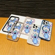 This Disney Lilo & Stitch Phone Case, Featuring Stitch And Angel Cartoon Characters, Boasts A Cute And Playful Design, A Simple And Stylish Appearance, And A Smooth And Comfortable Feel. It Features A Magnetic Back, Camera Protection, A Transparent And Fashionable Back Panel, And Reinforced Corners For Effective Drop Protection, Making It An Ideal Choice For Young People. This Phone Case Is Compatible With IPhone 17/16/15/14/13/...12/11/XR/XS/X Series And SamsungGalaxy S22, S23, S24, And S25 Series Phones. It's The Perfect Gift For Friends And Family. - Black - View 4