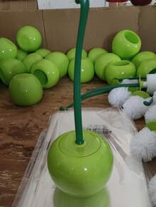 Red Cherry-Shaped Toilet Brush Set, Creative Cleaning Brush With Soft Bristles, Reusable, Long Handle, Plastic Material, Enhances Bathroom Ambiance, No Electricity Required, Commercial Cleaning Tool, Suitable For Home Bathroom - A - View 8