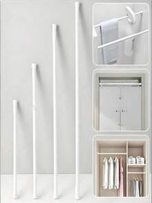 1pc 26.77in-113.78in Stainless Steel Adjustable Tension Rod, No Drilling Required, For Curtains, Closets, Car, Cabinets, Etc. - Multicolor - View 4