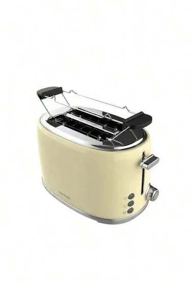  Tostadora eléctrica vertical con estilo retro de 980 w en color beige toast&taste 1000 de Cecotec