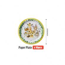25pcs Cute Animal Party Disposable Plates, Napkins, Cups - One-Time Party Supplies Set, Suitable For Birthday, Wedding, Theme Party, Family Picnic - Multicolor - View 6