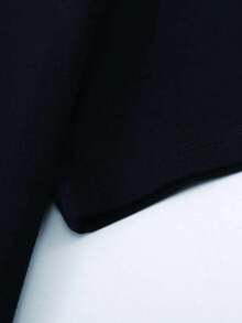 Men Casual Black T-Shirt With Bold White U Design Short Sleeve Round Neck Lightweight For Spring Summer Perfect For Casual Attire Spring Summer Apparel Bold Graphic Tee Comfortable Fit - Black - View 5