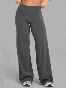 YZMJAFU Quần jogger ống rộng nữ kiểu dáng thường ngày, thoải mái, rộng rãi, phù hợp cho mùa xuân, hè, thu, lý tưởng cho trang phục thường ngày. - Màu xám đen - Xem 5