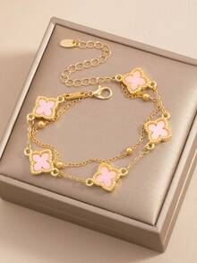 1条时尚经典简约四叶草设计手链（串珠链为手工制作，数量和长度不一） - 四葉草手鍊 - 查看 8