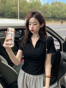 New Women's Autumn/Winter Long Sleeve T-Shirt Suit Daily Commuting Long Sleeve Jacket Women - Black - View 5