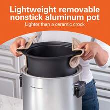 CYPNHamilton Beach Sear and Cook - Olla de cocción lenta con olla segura para estufas gran capacidad de 10 cuartos de galón programable plata 33196Fashion - Plateado - Ver 6