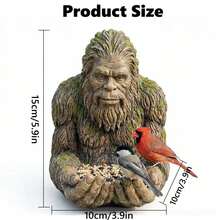 户外大脚怪造型喂鸟器 - 可爱有趣的悬挂式喂鸟器，木纹质感，手工彩绘细节，隐藏式挂钩设计，是送给爱鸟人士的完美礼物 - 均碼 - 查看 6