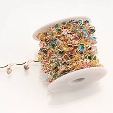 1 Meter Heart-Shaped Zirconia Chain Accessory Handmade Chain Findings For Jewelry DIY Clothing Shoes And Bags Making Chains Supplies - Heart-shaped - View 21