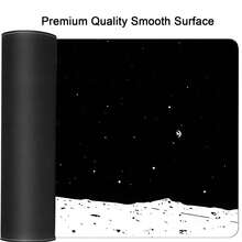 1pc Extra-Large Gaming Mouse Pad With Astronaut Moon Starry Night Black And White Illustration, Non-Slip Washable Rubber Base Large Desk Mat Office Accessory Computer Decor Dirt Resistant Gamepad Cover Ideal Long Tablemat For GamersFashion Workspace - Black and White - View 7