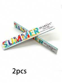 JEARLYU 2/5/9/25件装季节性方形指甲锉，精美单面印花抛光打磨块，100/180目高品质修甲锉 - 彩色 - 查看 10