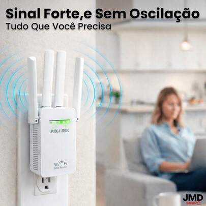 Repetidor 4 Antenas Wi-Fi 300 Mbps Ideal para Ambientes Internos