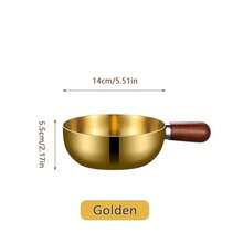 1个高导热不锈钢迷你锅，采用现代金属（金/银）风格，圆形锅身搭配符合人体工学的木质手柄。非常适合单人份餐食，例如炒菜、煎蛋或炖少量汤。 - 彩色 - 查看 11