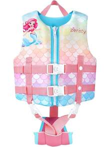 Bañador para niños con Correa de  Ajustable de 1 a 9 años/22 a 50 Libras - Sirenas - Ver 2