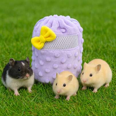 仓鼠便携包，户外旅行仓鼠束缚袋，毛绒保暖便携式躲藏窝，适合秋冬季