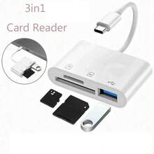 3-In-1 Type-C Card Reader, SD/TF/USB Camera Data Reader Compatible With IPhone 17/16/15, Series