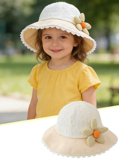 1 chiếc mũ chống nắng ngoài trời cho trẻ em, mũ thể thao mùa hè đi biển, mũ vành rộng kiểu xô, mũ câu cá ngoài trời, mũ trẻ em thoáng khí có lỗ thông hơi