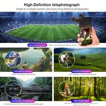 32x Telephoto Lens For Mobile Phone, Multi-Coated HD Lenses, Camping Equipment, Camping Essentials - Black - View 7