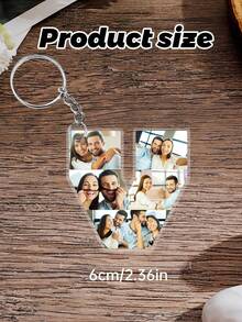 1PC Customized Couple Photo 26 Letter Acrylic Keychain, Personalized Customize A-Z Letter And Couple Photo Keychain, Exquisite Carving Design, Customized Photo Keychain, Stainless Steel Open Key Ring, Perfect As Valentine's Day, Mother's Day, Father's Day, Anniversary, Birthday, Wedding Gift, Engraved - Multicolor - View 8