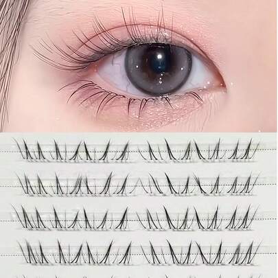 80 cặp mi giả 10 hàng, vẽ tay hình cáo, kiểu Trung Quốc mới, mềm mại, tự nhiên, dạng cong chữ B.