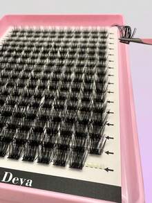 192片D型卷翘簇状假睫毛，柔软自然，10-16毫米混合型自然睫毛嫁接浓密单根睫毛簇，日常造型美睫工具，睫毛簇，单根睫毛，假睫毛