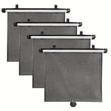 15-Inch Retractable Car Sun Shade With Suction Cup Side Window Curtain, Retractable Sun Shade