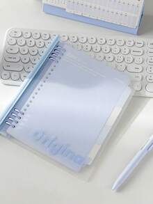 1pc A5 50 Sheets Thick Transparent Notebook, Practical For Students, Loose Leaf Binder, Meeting Notes, Diary, School & Office Supplies, Bible Copying, Classroom Notes, Stationery,Back To School - Multicolor - View 5