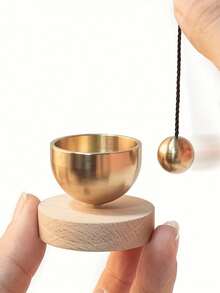 迷你咒语钵套装 – 冥想颂钵，音色优美悦耳，非常适合瑜伽、冥想，也是一份独特的礼物。 - 棕色 - 查看 2