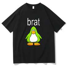 Club Penguin T-Shirt 2025 Summer Men Women   It's Completely Different But Still  Cute Cotton T-Shirt - 黑色 - 查看 1